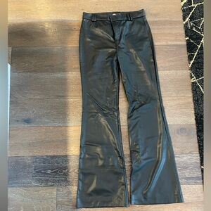 Zara Black Faux Leather Pants - Lowrise & Flare